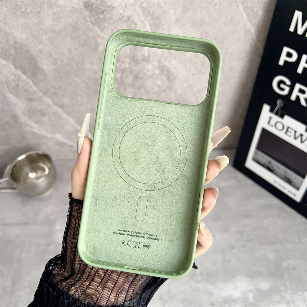 حافظة هاتف رسمية من السيليكون السائل الساخن لهاتف أبل لهاتف آيفون 17 Air 17 Pro 17 ProMax مقاومة للصدمات لـ Magsafe مع صندوق