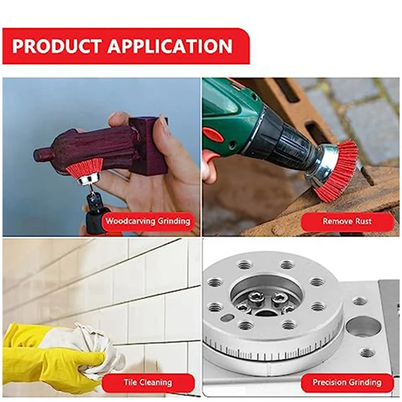 

【Домашние инструменты!】7 упаковок колес и чашечных щеток из нейлоновой нити с шестигранным хвостовиком 1/4 дюйма, набор нейлоновых сверл