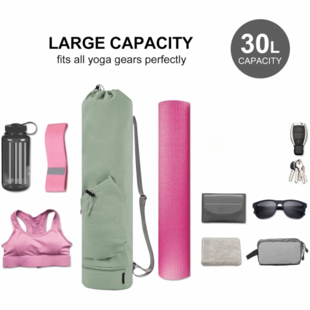 

Large Capacity Yoga Mat Bag Waterproof Drawstring Breathable Sports Bag Portable Adjustable Shoulder Straps Exercise Storage Bag