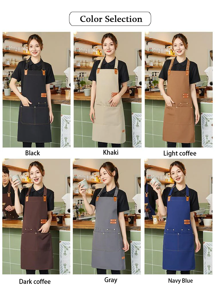 مريلة قماشية مقاومة للماء شديدة التحمل بأكمام واقية - تصميم مقاوم للبقع لمحلات الأطعمة ومحلات الزهور والمشروبات