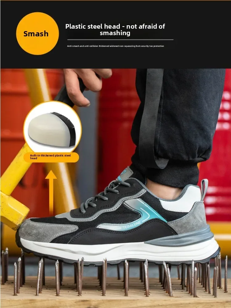 Ademende arbeidsbeschermingsschoenen, veiligheidsschoenen, geurbestendige beschermende schoenen, geïsoleerde schoenen, werkschoenen op de bouwplaats - afbeelding 2