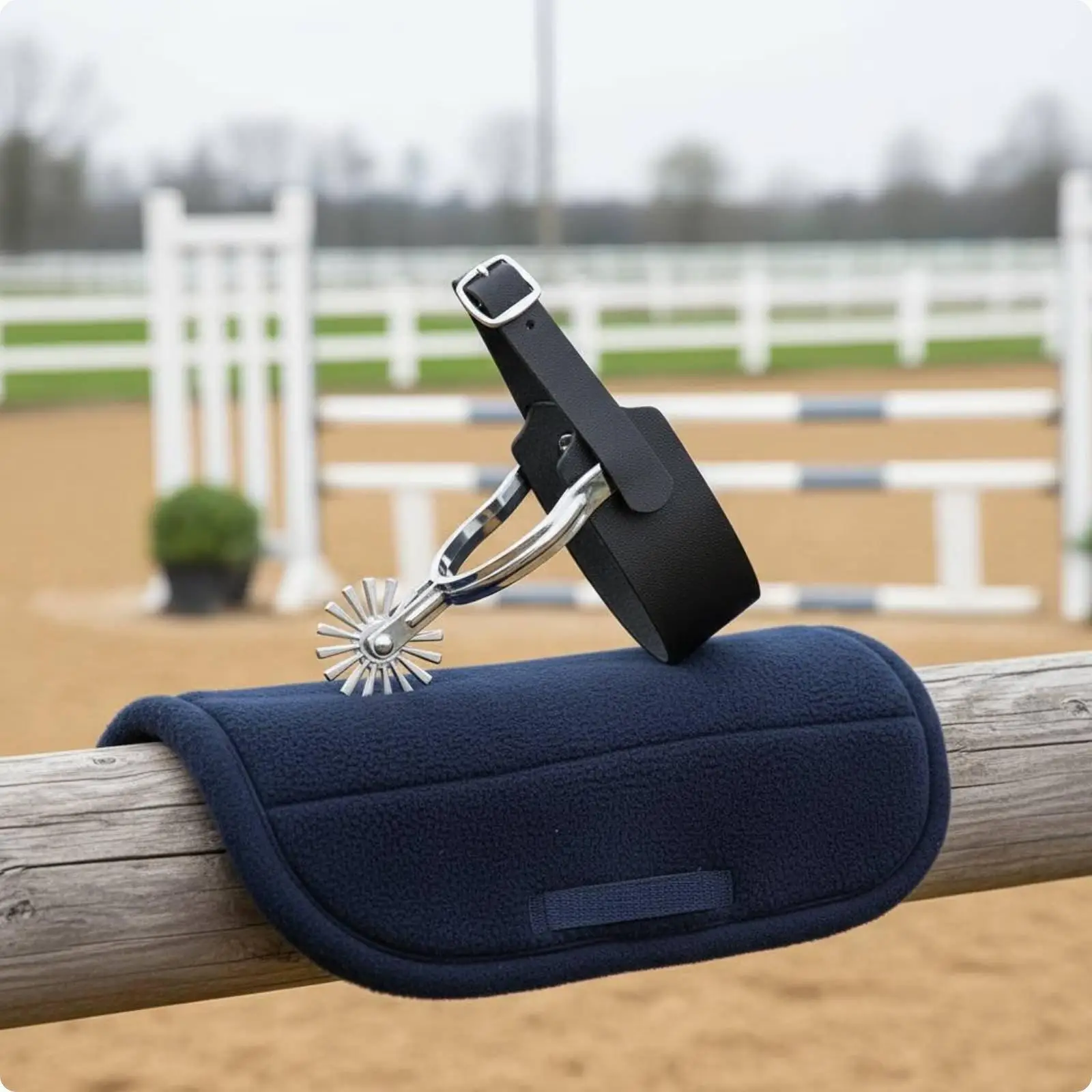 Equestrian Spur Gear Rounded Wheel Design Adjustable Boot Strap Riding Accessory for Equestrian Sports