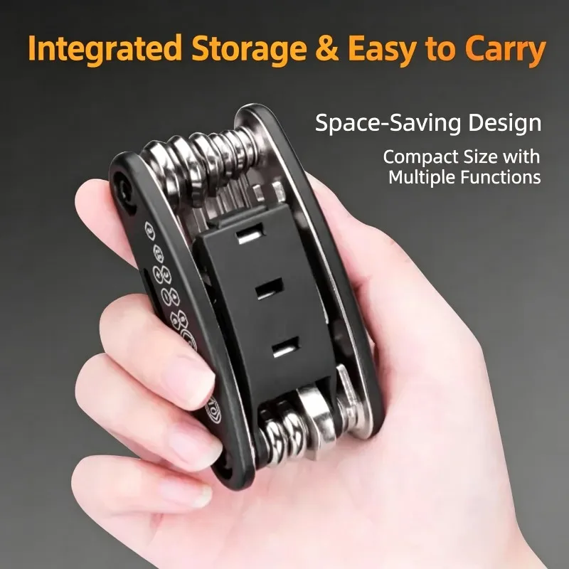Multifunctional 16 in 1 Folding Wrench Tool Portable Hex Socket Screwdriver Set for Bicycle Motorcycle Home Repair Maintenance