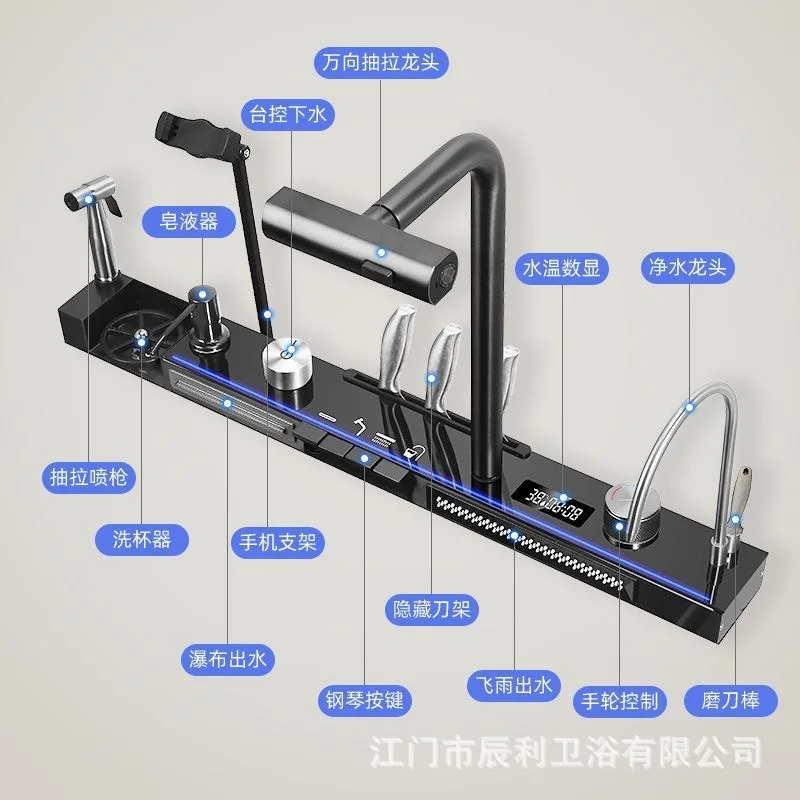 Deluxe Stainless Steel Vegetable Basin with Rotatable Faucet Undercounter Mount Kitchen Upgrade Set