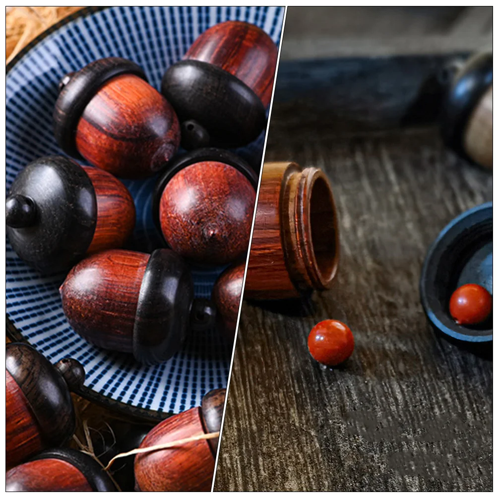 

3 Pcs Acorns Bulk Color-blocked Wood Nut Pendant Christmas Decor Crafts Making Harvest