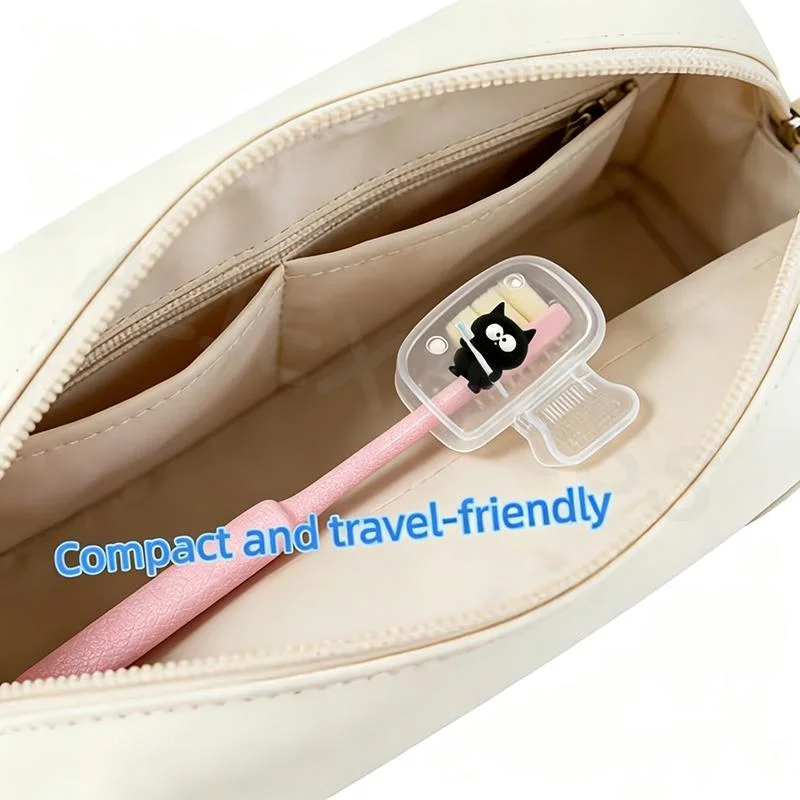 1/2Pcs Kitten Toothbrush Cover Lightweight Waterproof Portable Holder for Home Travel Bathroom Pet Oral Hygiene Tools