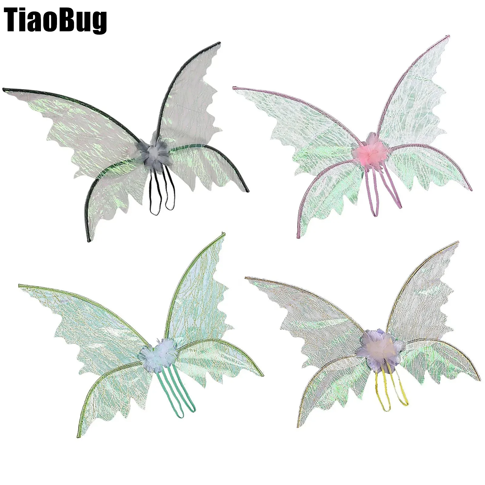 

Festivals Sparkling Elf Wings Butterfly Wings Asymmetrical Elf Fairy Wings with Shoulder Straps Performance Props