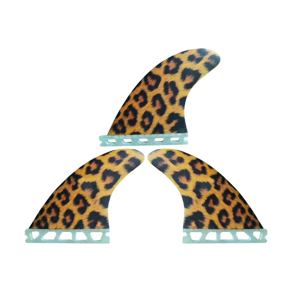 NEW Surfboard Fins Future Tri Pieces Leopard print style Surfboard Fins Honeycomb Fiberglass derive surf vibre Fins