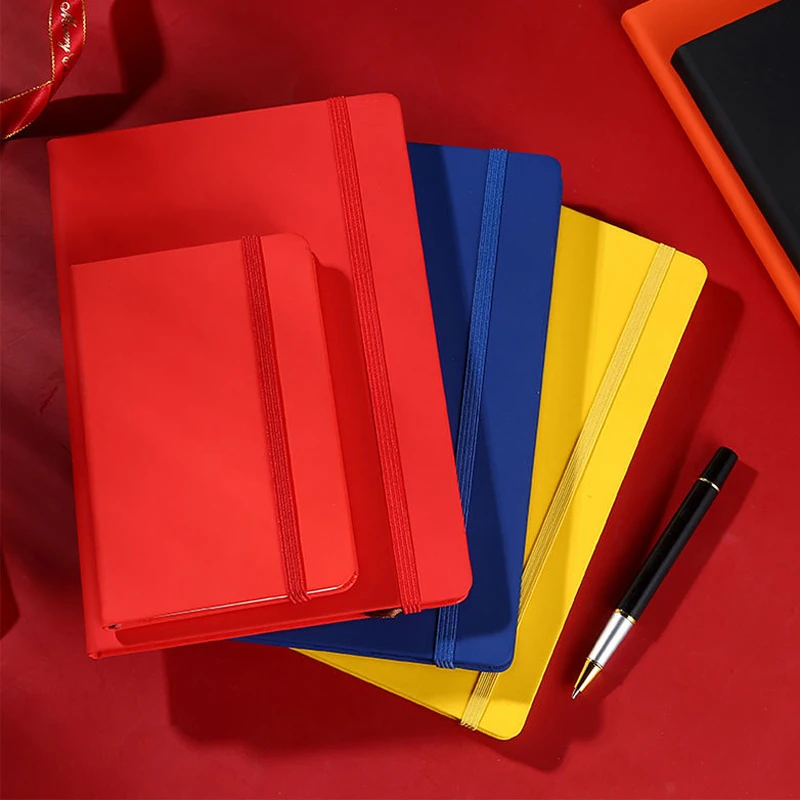 Imagem -04 - Mini Notebook a6 Vermelho Azul Cadernos Pequenos para Dar Sketchbook Diário Agenda Notepad Papelaria Notepads Boa Escrita Barata