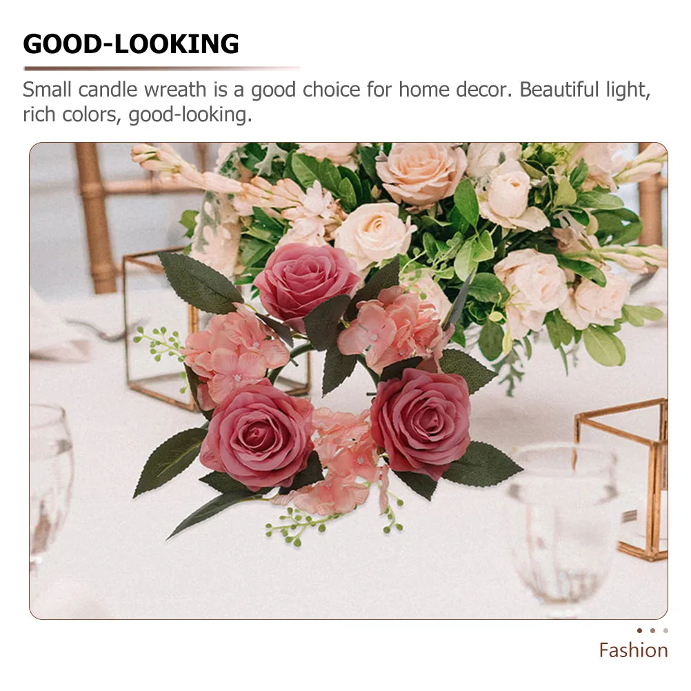 

Artificial Rose Ring Wreath Party Table Centerpiece Elegant Ring Christmas Home Decor Wedding Display