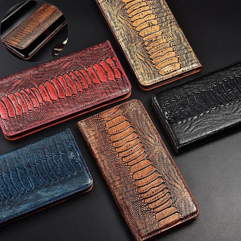 Retro Genuine Leather Magnetic Flip Phone Cover For iPhone 16 Pro Max 15 Pro 14 Plus 13 Mini 12 Pro 11 XR Xs Max SE 6 7 8 Plus