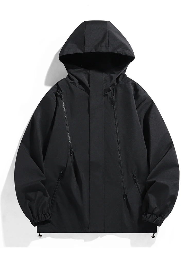 

American Casual Outdoor Jacket Men's Trendy Brand Hooded Loose Large Size Waterproof Workwear Mountain Clothes Autumn Outerwear