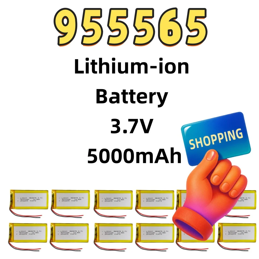 955565 Polymer Lithium Battery 3.7V 5000mAh Lithium Ion Battery For Power Bank GPS 100% Real Capacity