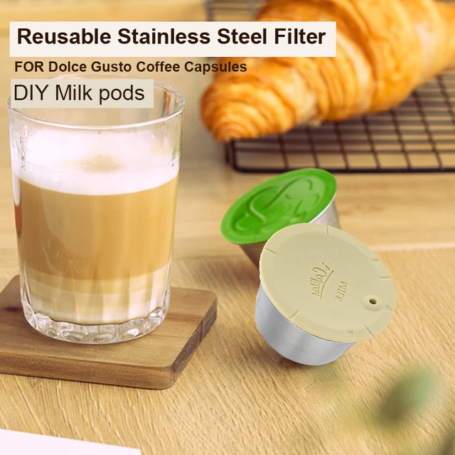 Reusable Dolce Gusto Coffee Capsules Milk Filter Pods stainless Steel Coffee capsulas de cafe recargables dolce gusto icafilas AliExpress