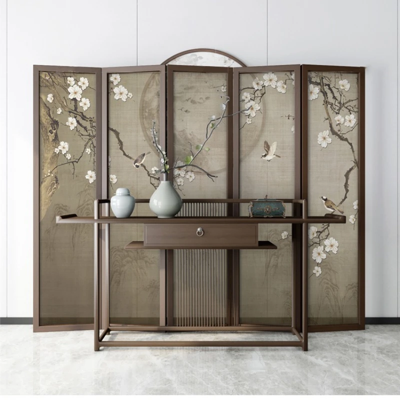 

Screen Chinese solid wood partition living room entrance porch hotel classical bedroom block