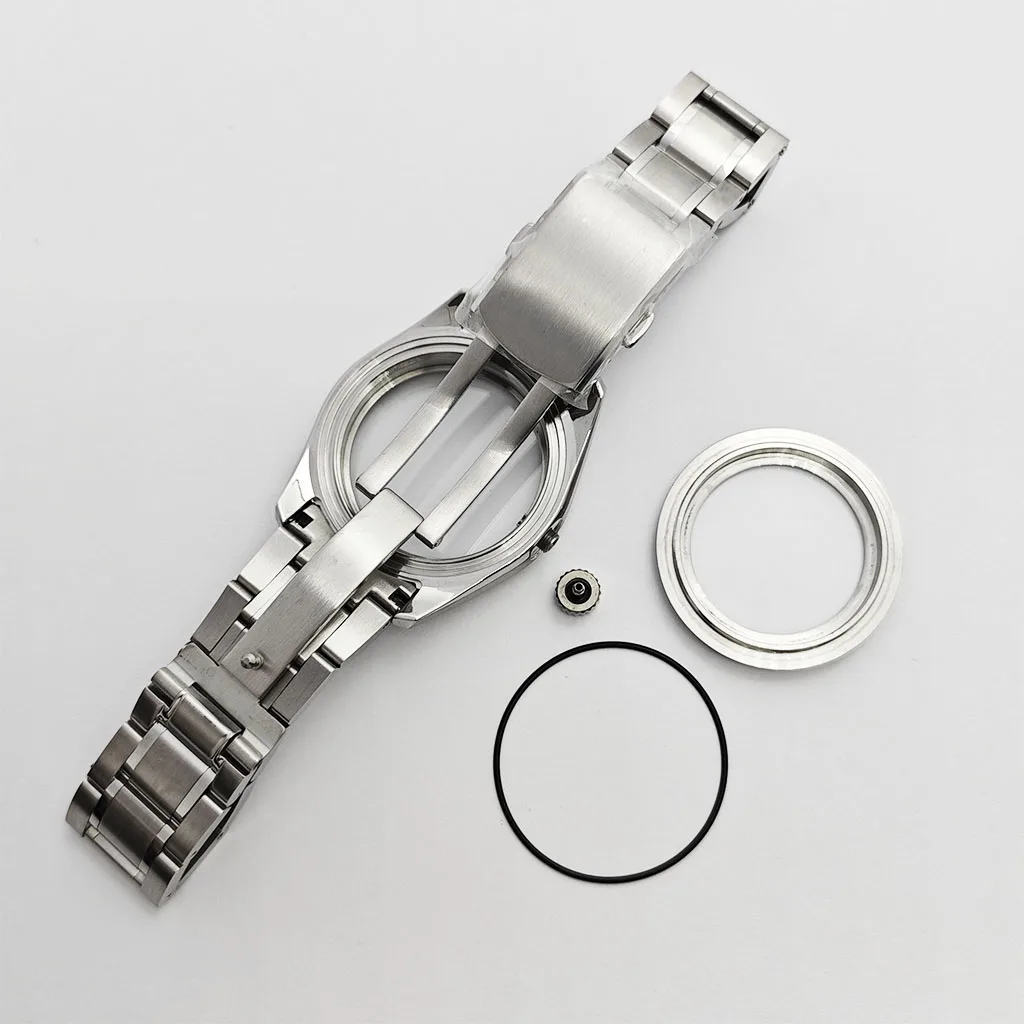 NH35 38mm Case Sapphire Glass Silver Watch Case Fit NH35 NH36 ETA2824 PT5000 Miyota8215 8205 821A Movement Watch Accessories - view 6