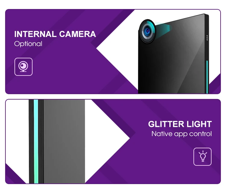 مرآة سحرية قائمة على الأرض من VETO، مرآة مناسبة للصالة الرياضية تعمل باللمس التفاعلي وأندرويد رفيعة للغاية