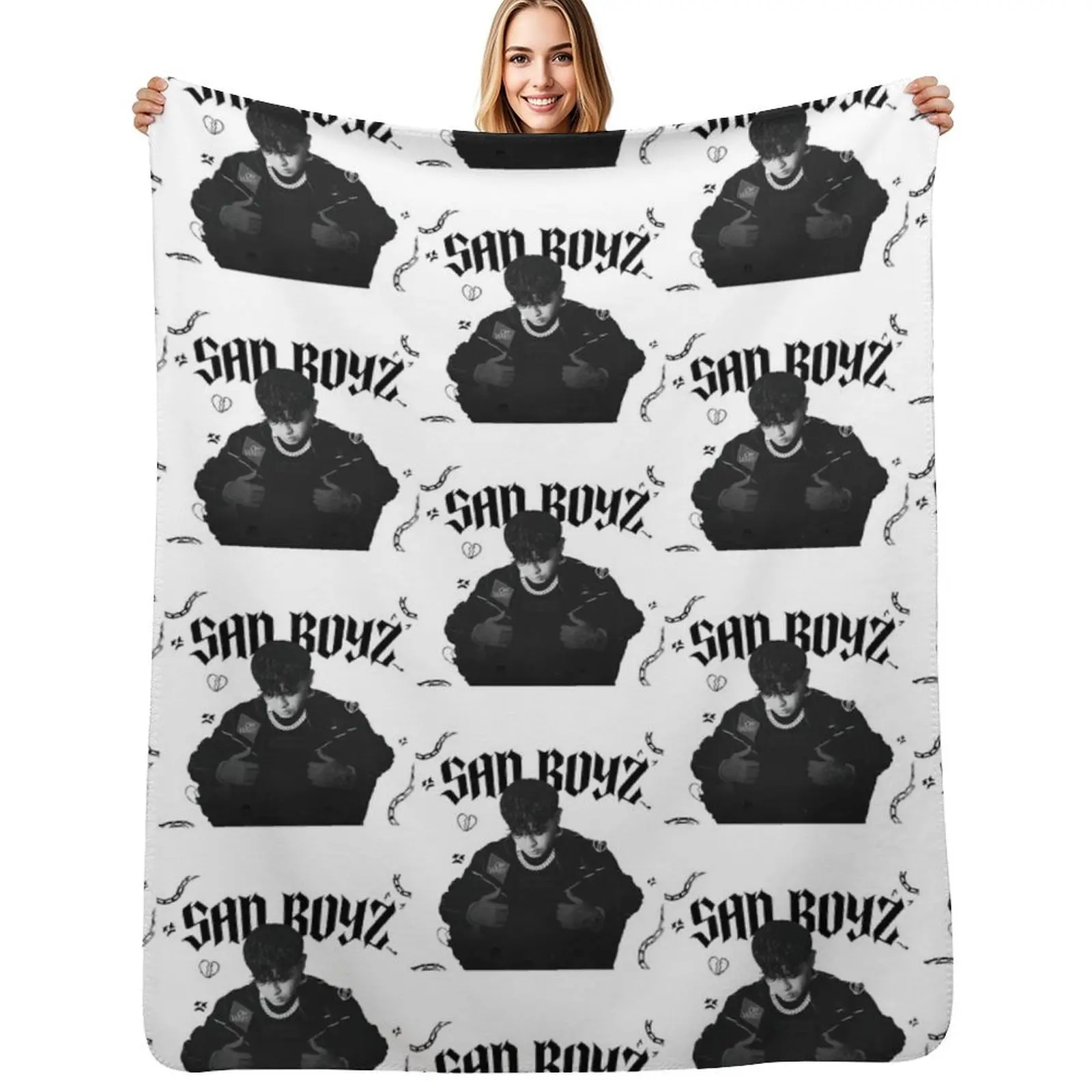 

Junior H Sad Boyz Tour Throw Blanket Cozy Microfiber Throw Blanket for Home Bedroom