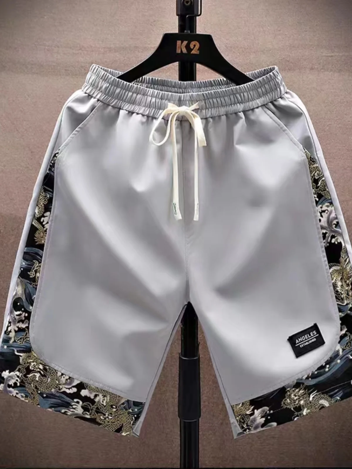 

Мужские летние модные свободные шорты с цветочным принтом, повседневные спортивные шорты-бермуды в этническом стиле