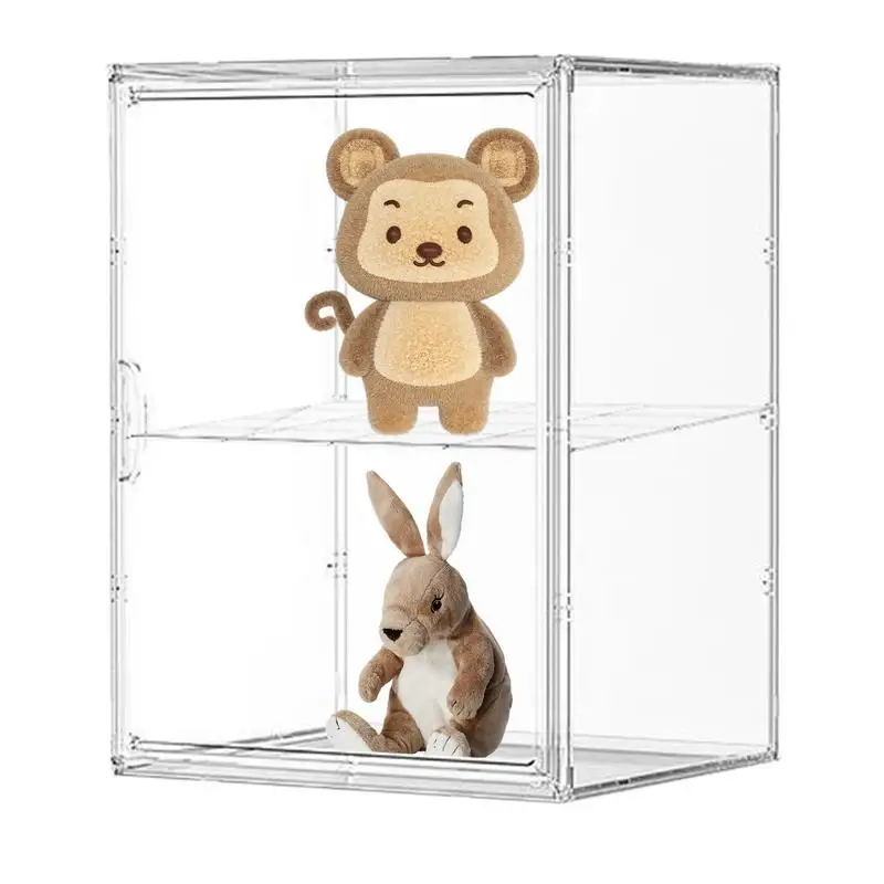 Organizer Box For Dolls Double Layer Acrylic Display Stand Large Capacity Doll Storage Showcase Home Storage Organization For