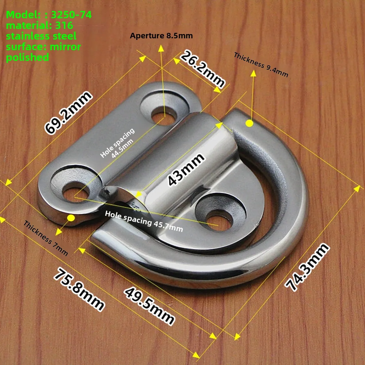Marine Cable Holder,  Stainless Steel 304/316 Pull Ring d-Ring Industrial Handle Handle,Yacht Rope Fixing Ring
