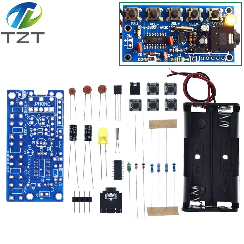 DIY Electronic Kits Wireless Stereo FM Radio Receiver Module PCB 76MHz-108MHz DC 1.8V-3.6V