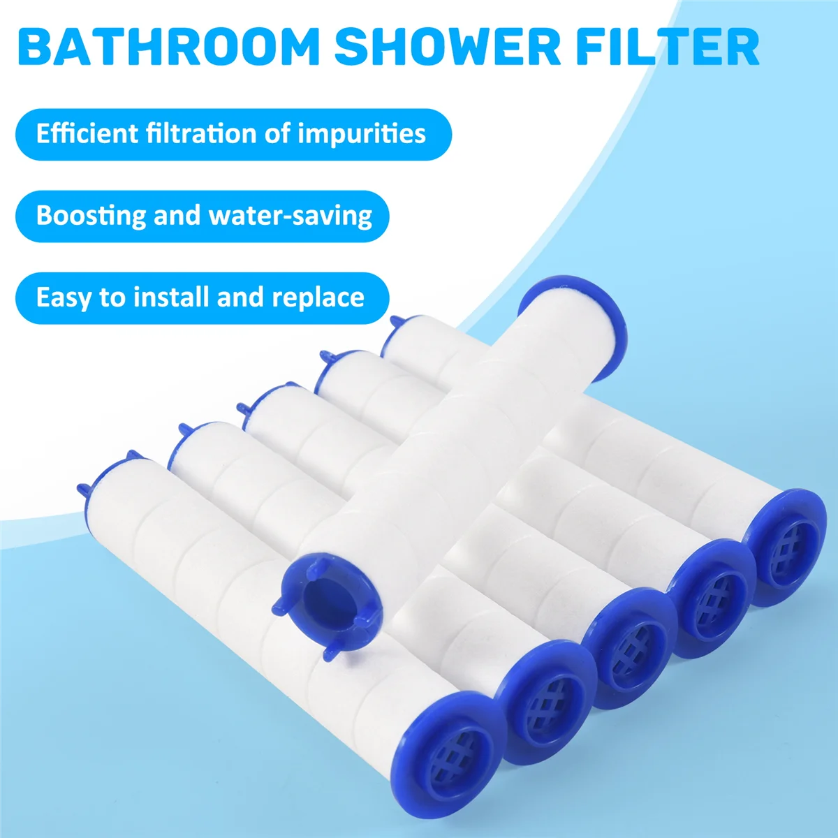 6 Pcs Of High Pressure Hand-Held Water Shower Filter Bathroom Bath Shower Filter Core Water Purification