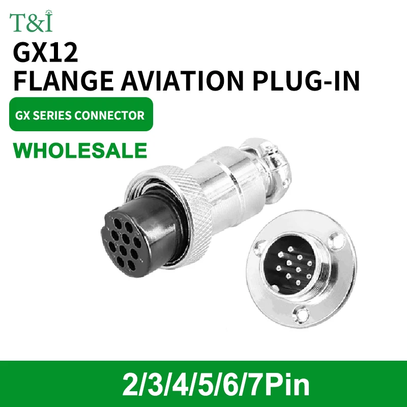 

5 Sets GX12 Flange mounting 3-hole fixing aviation connector plug&socket 2pin 3pin 4pin 5pin 6pin 7pin circular connectors