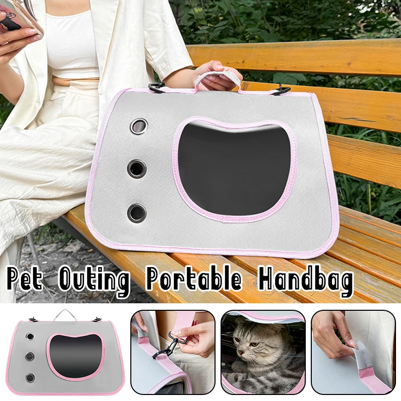 

Portable Pet Carrier Bag For Small Dogs Cats Outdoor Foldable Cat Bag Breathable Shoulder Bag Kitten Carrying Bag Transparent