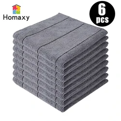 Homaxy-Microfiber Kitchen Towels, Thick Magic Dishcloth, Toalha de limpeza doméstica, Pano de lavagem macio, Absorvente polonês, Pano limpo, 6pcs