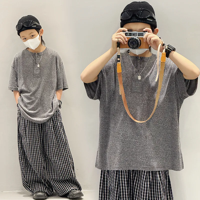 

Baoduo children's t-shirt short sleeve 2025 spring and summer new loose trendy top half sleeve t