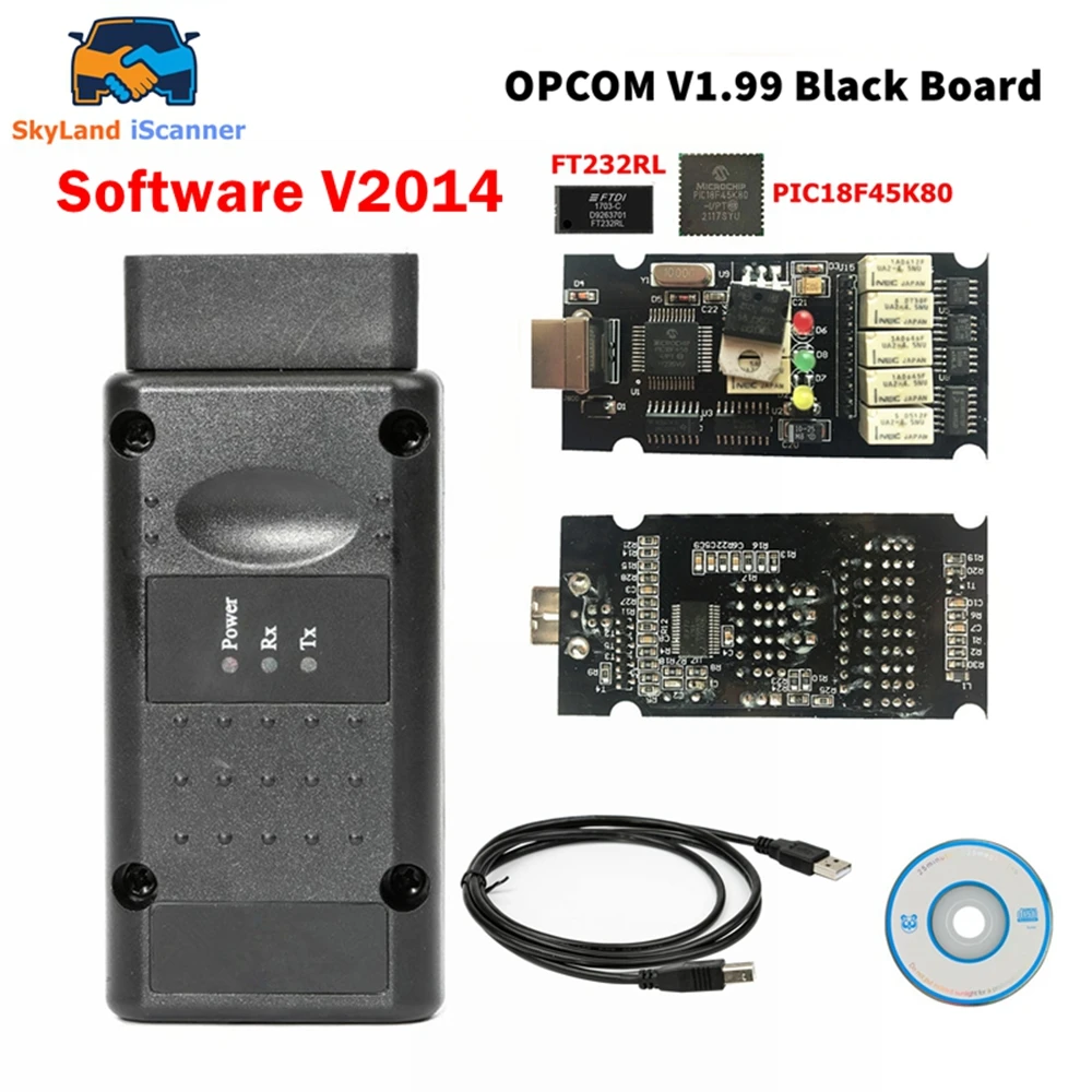 

Новейшее обновление прошивки для Opel 2021, OPCOM 1,99 флэш-памяти, автомобильный диагностический кабель OP-COM PIC18F458 CAN BUS OBD 2 OBD2, автоинструменты