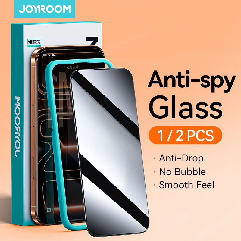 

Joyroom 1/2Pcs Anti-spy Glass For iPhone 17 16 15 14 Pro Max Glass For iPhone 17 16 15 14 13 12 Pro Max Privacy Screen Protector