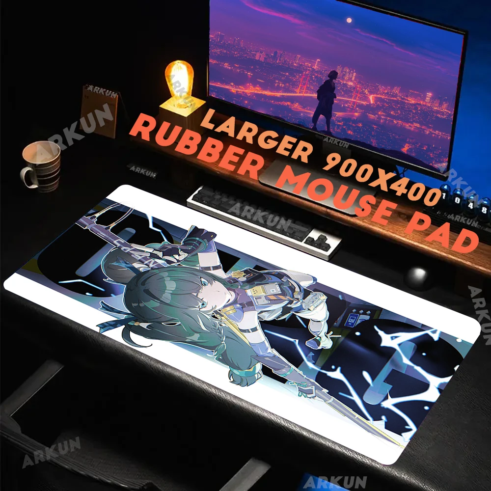 

XXL Top Fashion Hot Zenless Zone Zero Gaming Kawaii Cool Girl Qingyi Mouse Pad Large Mat Big Desk Non-Slip Table Keyboard Mat