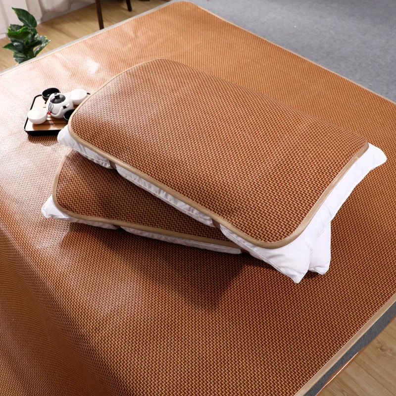 For mat rattan mat three-piece set 1.5m 1.8 meters bed thickened single mat folding