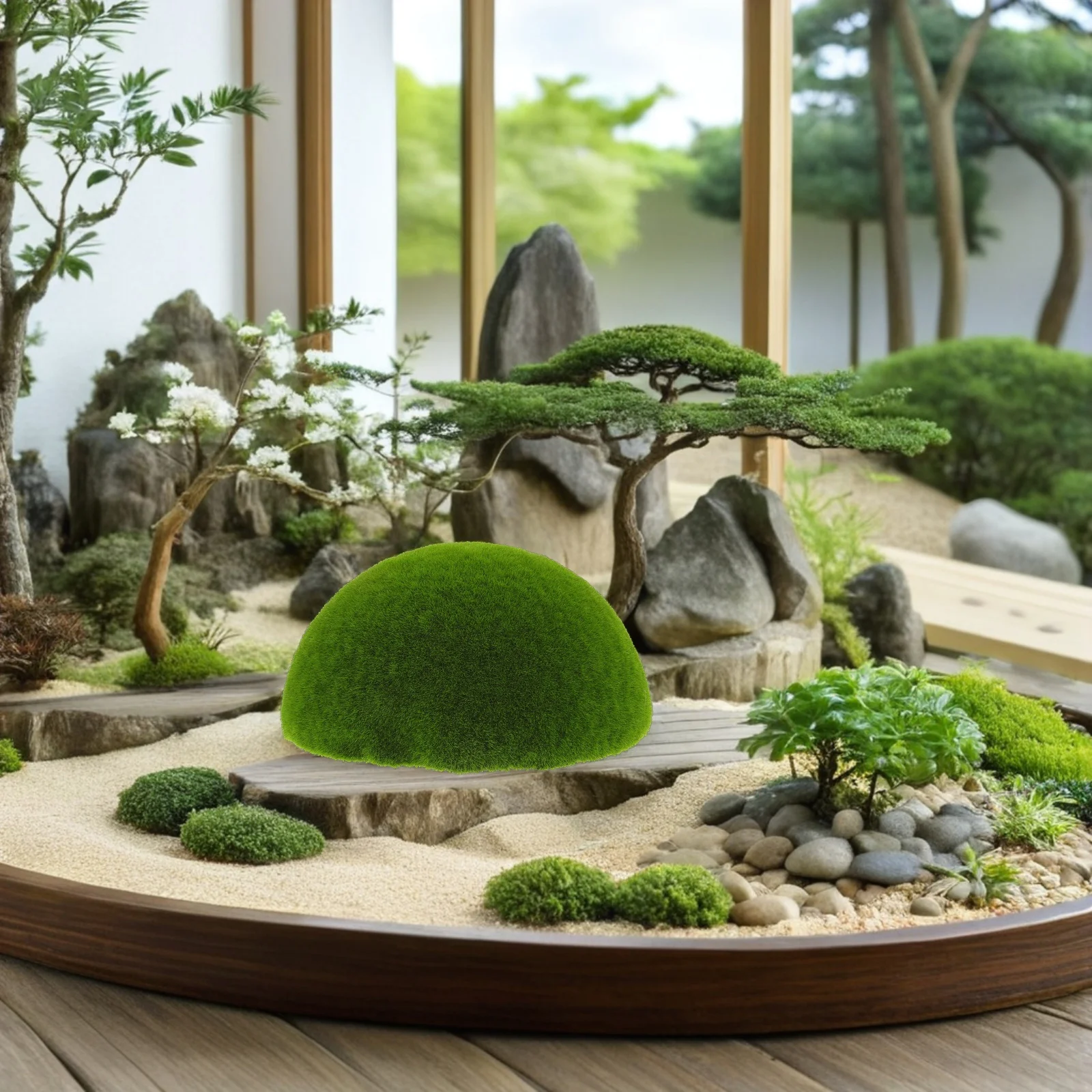 

Artificial Half balls Realistic Simulation Mossy Ball Decorative Balls for Party Decorations DIY Landscape Garden Moss