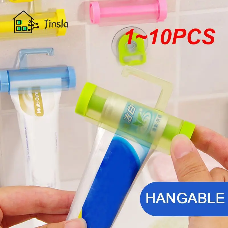 1~10PCS Roller Toothpaste Dispenser Suction Cup Can Be Hung Multifunction Cosmetic Dispenser For Toothpaste Home Bathroom Tools