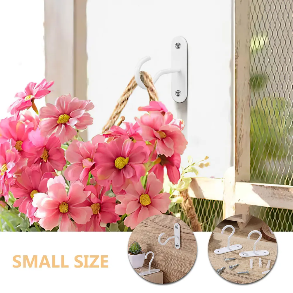 

4 Pcs Plant for Hanging Baskets Flower Pots Iron Ceiling Hooks Outdoor Garden Balcony Decor Durable Portable Easy to Use Store