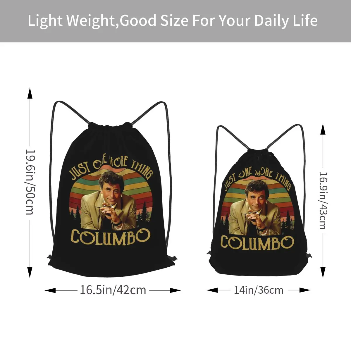 Just One More Thing-Columbo Backpacks Fashion Drawstring Bundle Pocket Sundries Bag Book Bags for Travel Students