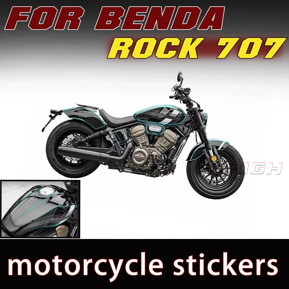 Invisible protective film for BENDA ROCK 707 fuel tank sticker protective film modification parts