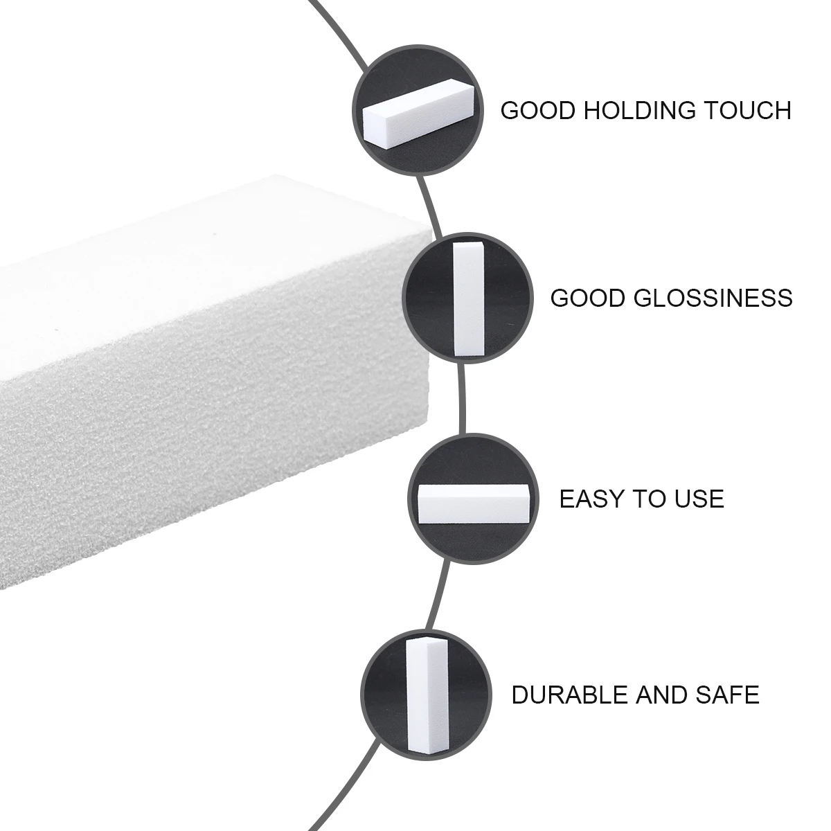 

Durable Nail File Brush Polishing Sanding Tool Uv Gel Manicure Pedicure Easy Step Professional Results White Nail File