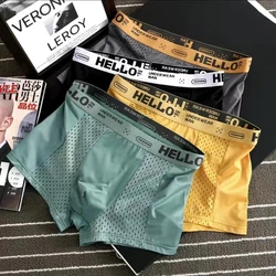 Männer Unterwäsche Eis Seide BoxerShorts Mann Höschen Boxer Elastische Atmungsaktive Mesh Männliche Unterhose Sexy cuecas calzoncillos L-4XL