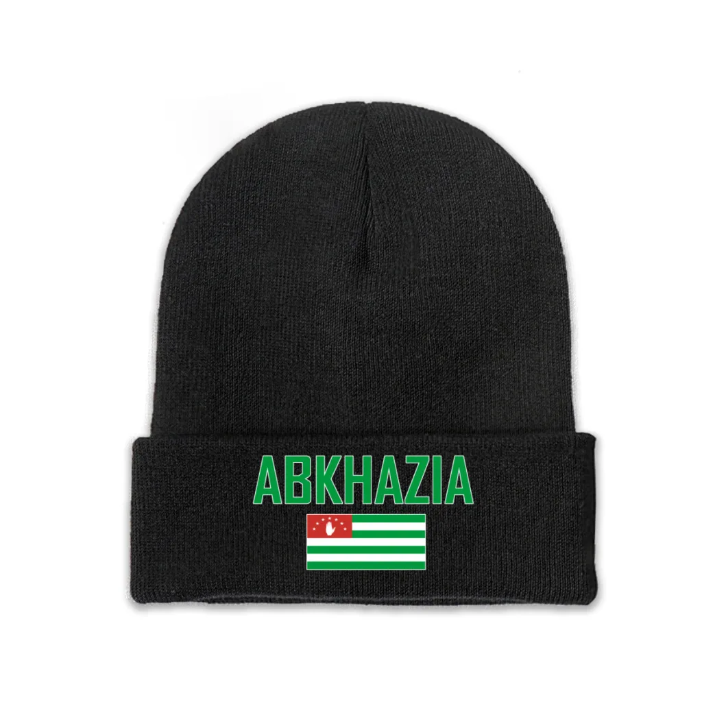 ABKHAZIA Country Flag Top Print Men Women Unisex Knitted Hat Winter Autumn Beanie Cap Warm Bonnet