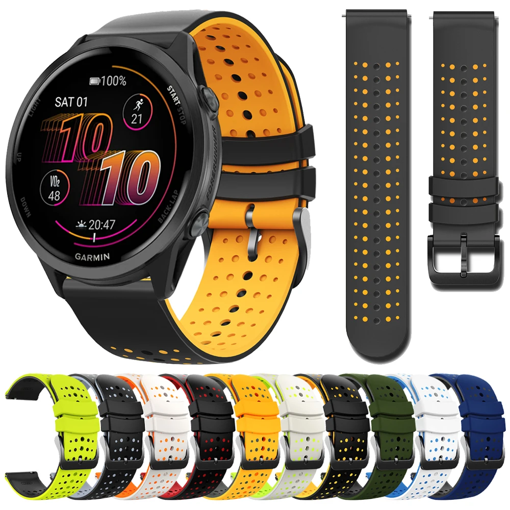 Sport Silikon 22mm Armband Für Garmin Forerunner 570 47mm 265 255 Musik Correa Armband Garmin Venu 3 2 4 45mm Vivoactive 4 Band