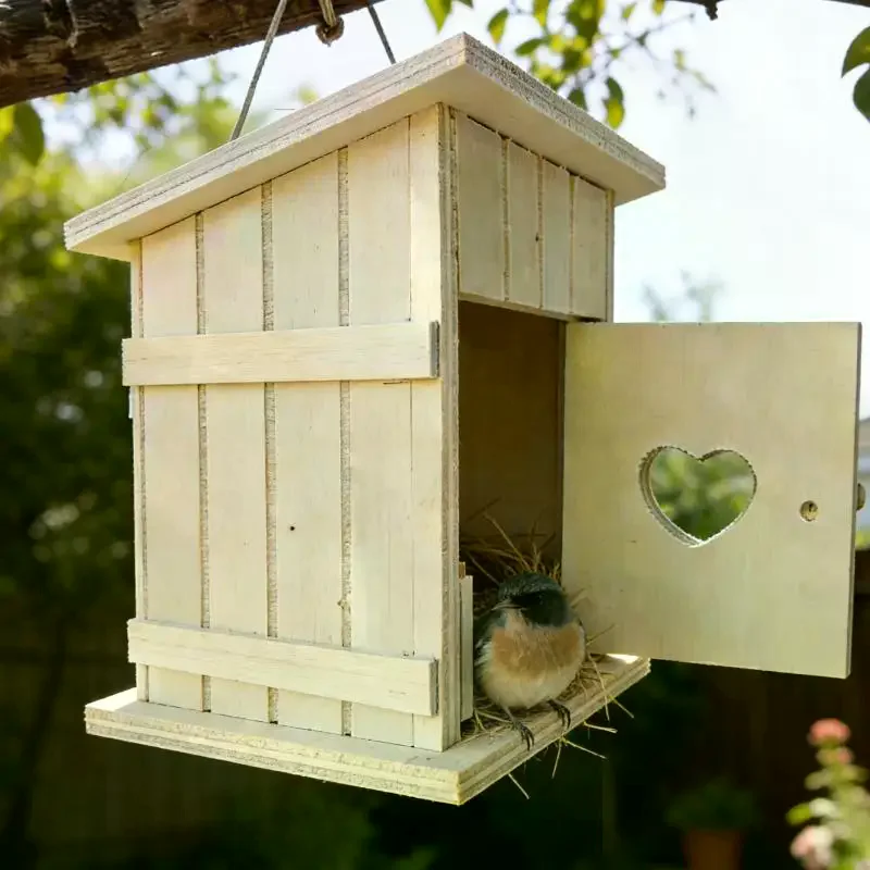 1 Pezzo Decorazione Casa delle Bambole, Mini Nido per Uccelli in Legno, Modello Pollaio, Accessori per Fotografia, Miniature per Casa delle Bambole