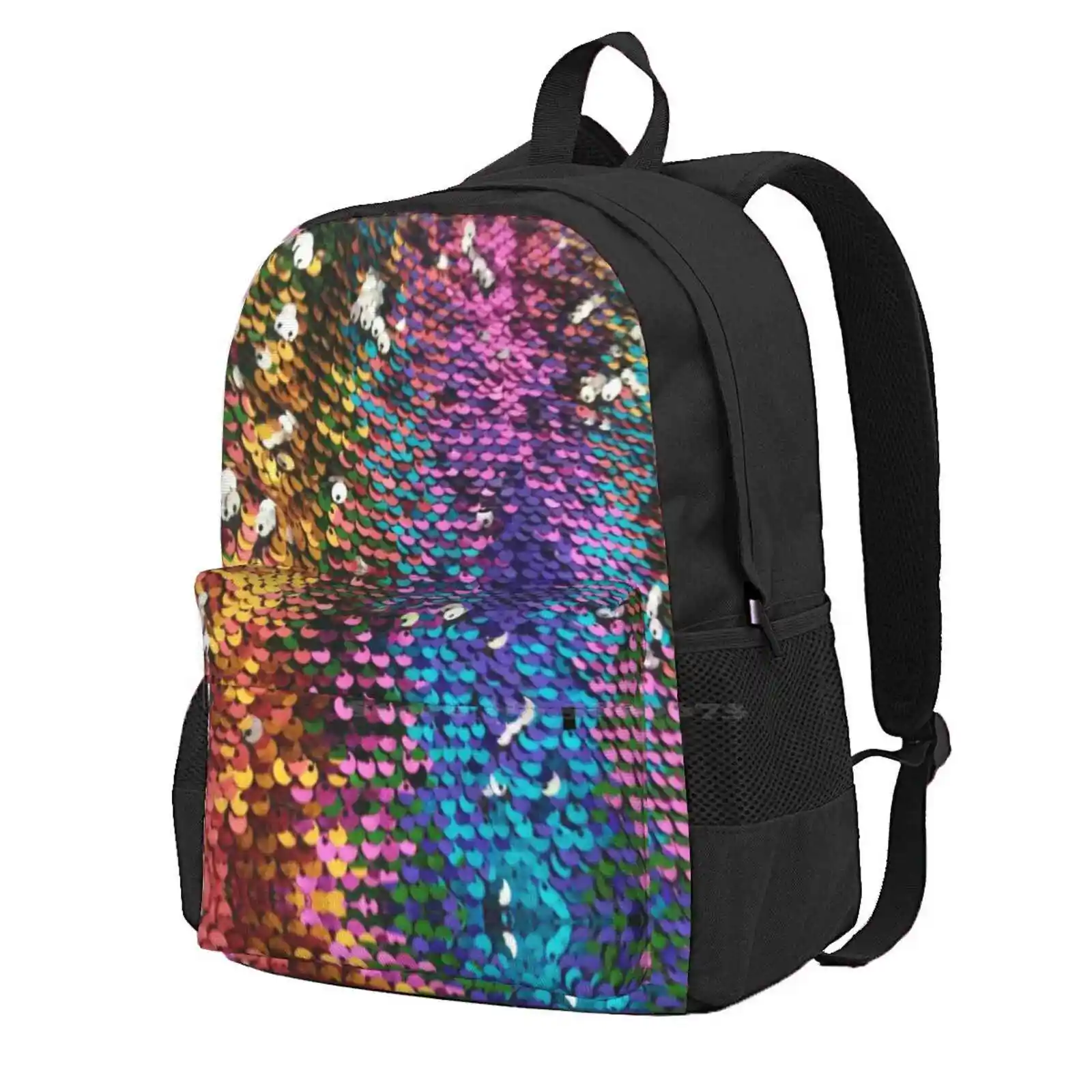 Multi-Colored Sequins Hot Sale Backpack Fashion Bags Sequins Colorful Multicolor Sparkle Glitter Crazy Lady Lynn Lewis Purple