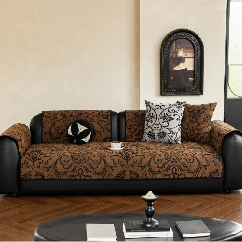 2026 New Chenier Retro Wind Sand Hair Mat Four Seasons Universal Anti Slip Cat Scratch Soft Home Sofa Protective Cover Cloth