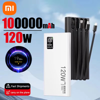 Xiaomi 120W 100000mAh High Capacity Power Bank 4 in 1 Fast Charge Power bank Thin Portable Battery Charger For iPhone Samsung