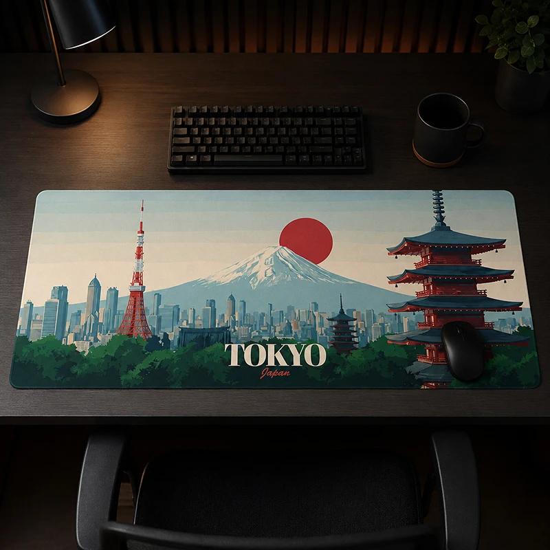 Mouse Pad Tokyo Mount Fuji Gaming XL HD Large Custom Mousepad XXL MousePads Office Non-Slip Gaming laptop Table Mat