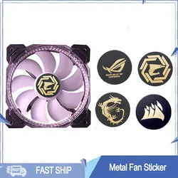 Pc Case Fan Metalen Sticker Rog Msi Aorus Label Vergulde Koelventilator Sticker Chassis Sticker Gpu Decoratieve Sticker